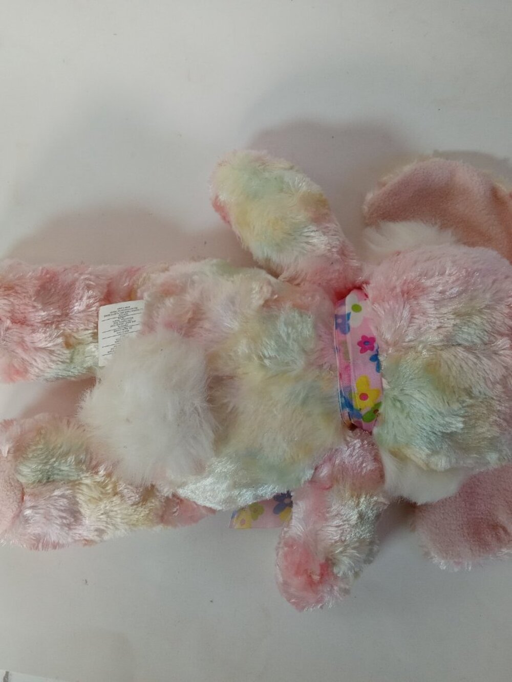 Pink Easter Bunny Rabbit Plush Floppy Carrot Foot Pastel Silky Walmart Tie-Dye - Picture 8 of 12